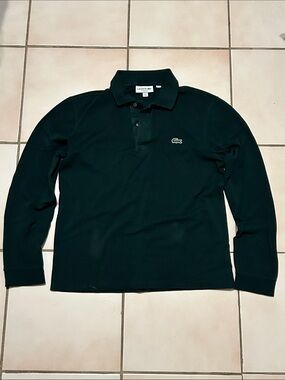 Lacoste Men’s Long Sleeve Polo Shirt - Forest Green